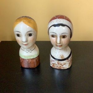Vintage folk art lady heads